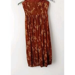 Free People "Kitty" Maxi Tube Top Tunic/Dress Dk Terracotta Sz Xs Boho Festival
